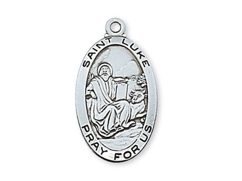 Sterling Silver St. Luke with 24" Chain and Box
