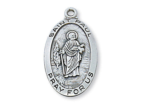 Sterling Silver St. Paul with 24" Chain and Box