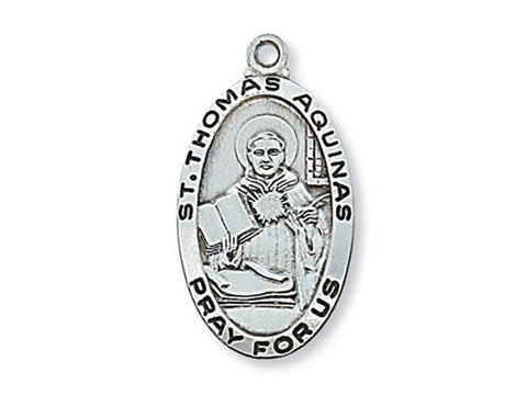 Sterling Silver St. Thomas Aquinas with 24" Chain and Box
