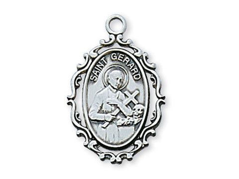 Sterling Silver St. Gerard with 18" Chain and Box