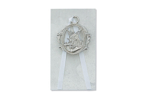 Guardian Angel Crib Medal White
