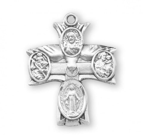 4 Way Holy Spirit Pendant, Sterling Silver with Chain