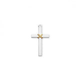 Cross Pendant Two Tone, Sterling Silver with Chain