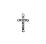 Cross Pendant Blackened Etched, Sterling Silver with Chain