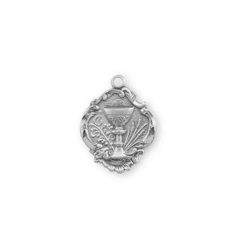 Communion Pendant Baroque Style, Sterling Silver with Chain