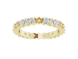 14K Yellow Gold Natural Diamond Stackable Eternity Band
