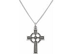 Sterling Silver Celtic-Inspired Cross Necklace