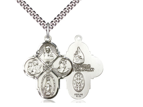 Sterling Silver 4-Way Cross Pendant Medal, 3/4 Inch : Clothing, Shoes &  Jewelry - Amazon.com