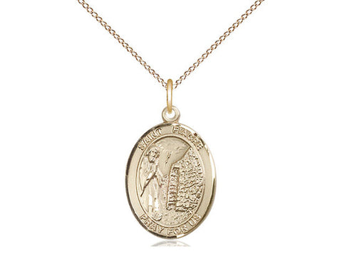 St. Fiacre Medal, Gold Filled, Medium, Dime Size 
