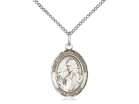 St. Finnian of Clonard Medal, Sterling Silver, Medium, Dime Size 