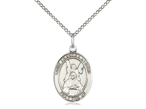 St. Frances of Rome Medal, Sterling Silver, Medium, Dime Size 