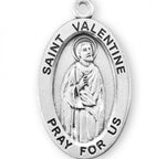 St. Valentine Pendant Oval Sterling Silver with Chain