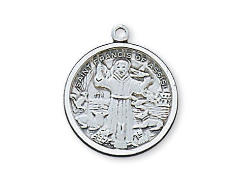 Sterling Silver St. Francis with 18" Chain and Box