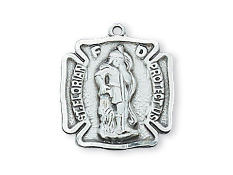 Sterling Silver St. Florian with 18" Chain and Box