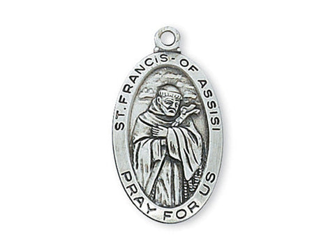 Sterling Silver St. Francis with 18" Chain and a Box